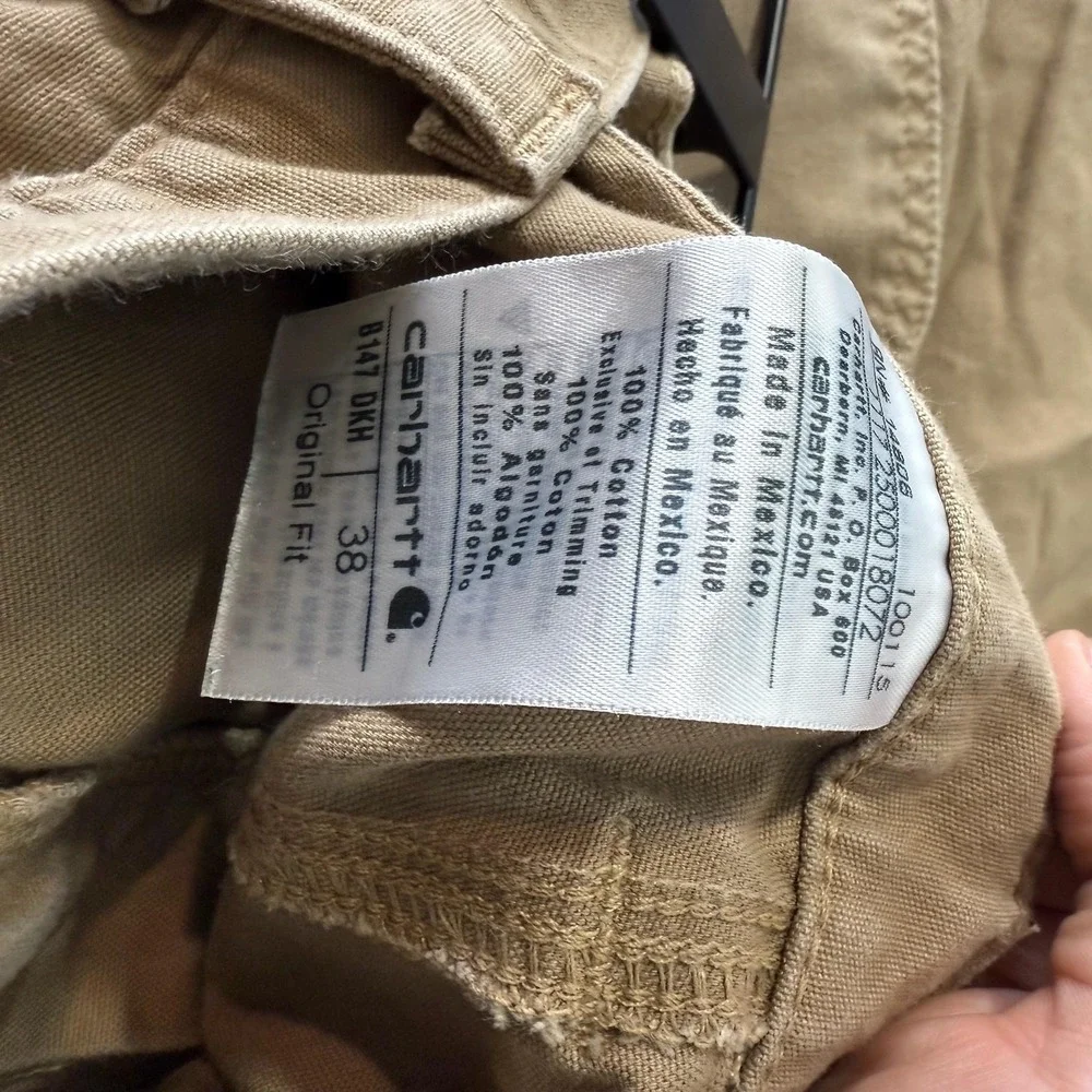 Carhartt Cargo Shorts Mens 38 Beige Canvas Carpenter Workwear Original Fit